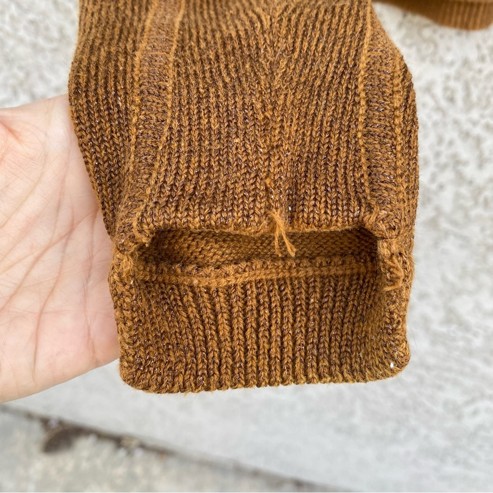 & OTHER STORIES Brown Long Sleeve Cotton Crewneck Sweater - Picture 4 of 9